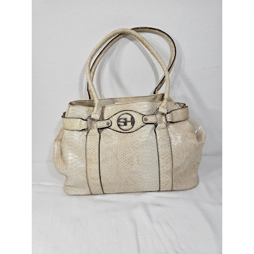 VTG SAG HARBOR  Tan  Faux Scale  Handbag Pre-owned